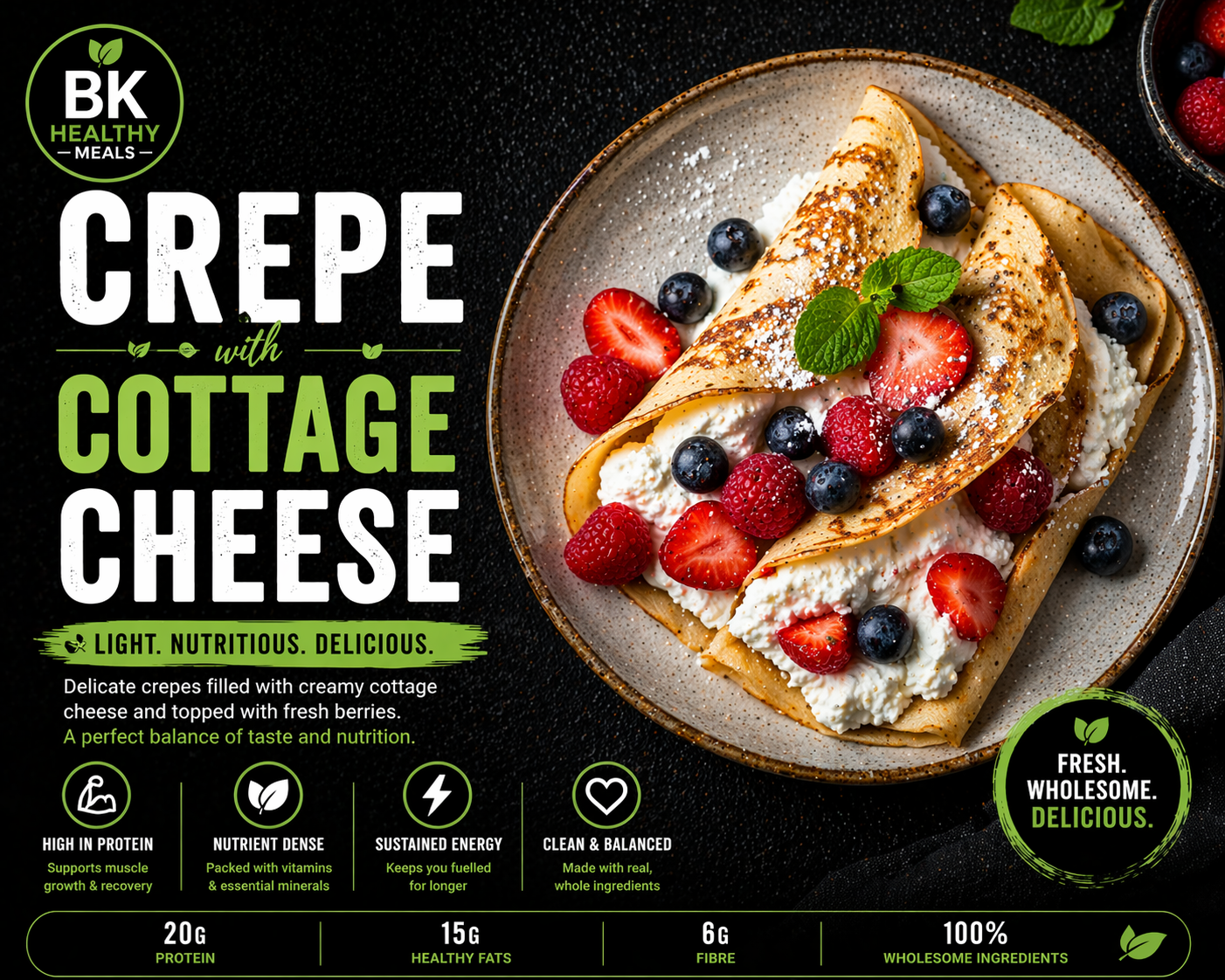 Crepe with cottage cheese
